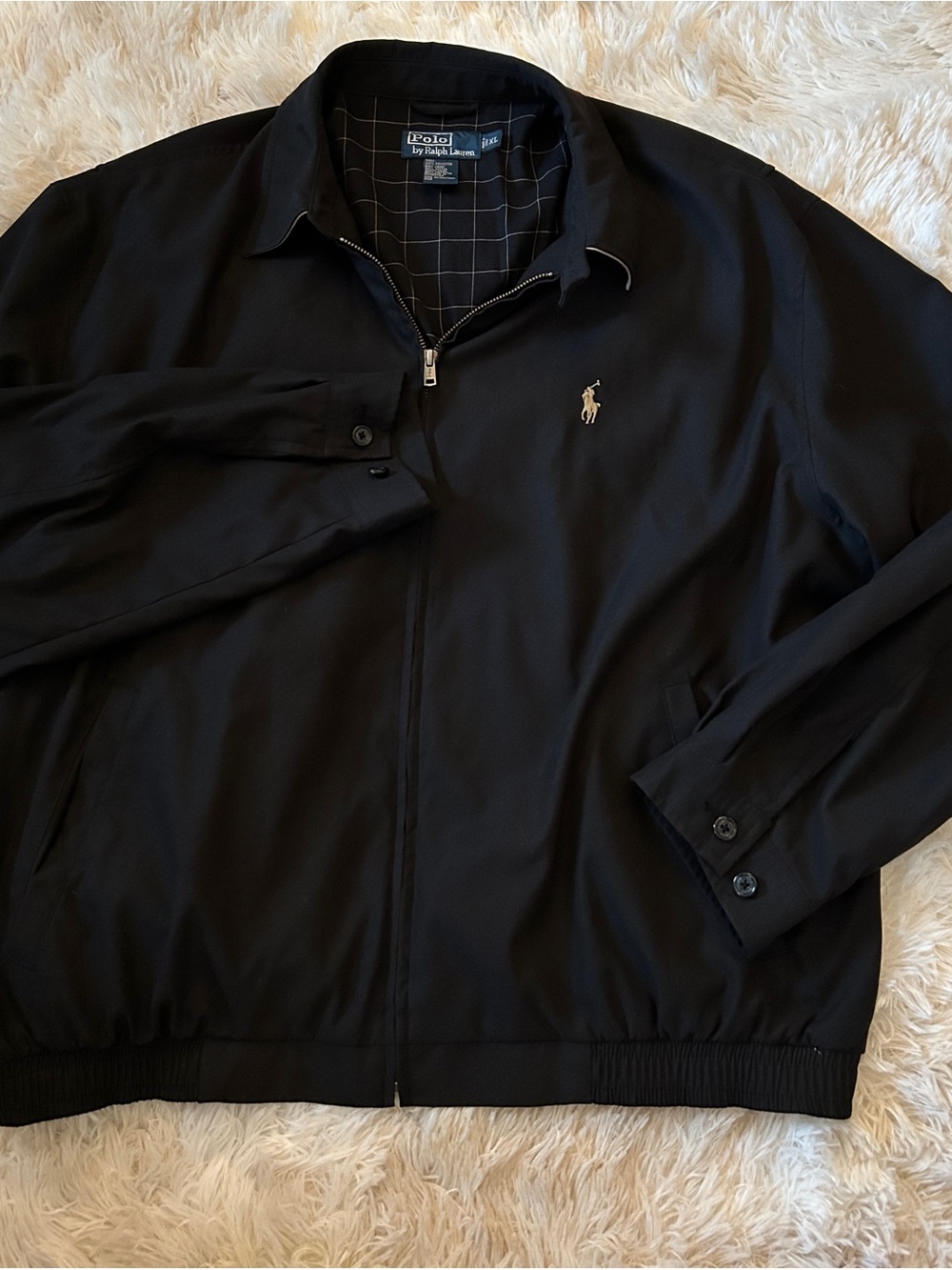 Polo by Ralph Lauren Black Zip-Front Men's Jacket
